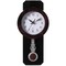 Wood-Look Pendulum Plastic Wall Clock, Vintage Farmhouse Decor for Living Room, Kitchen, or Dining Room, Silent Clock with Roman Numerals, Battery Powered, Large Decorative Wall Clock, Easy-to-Read
